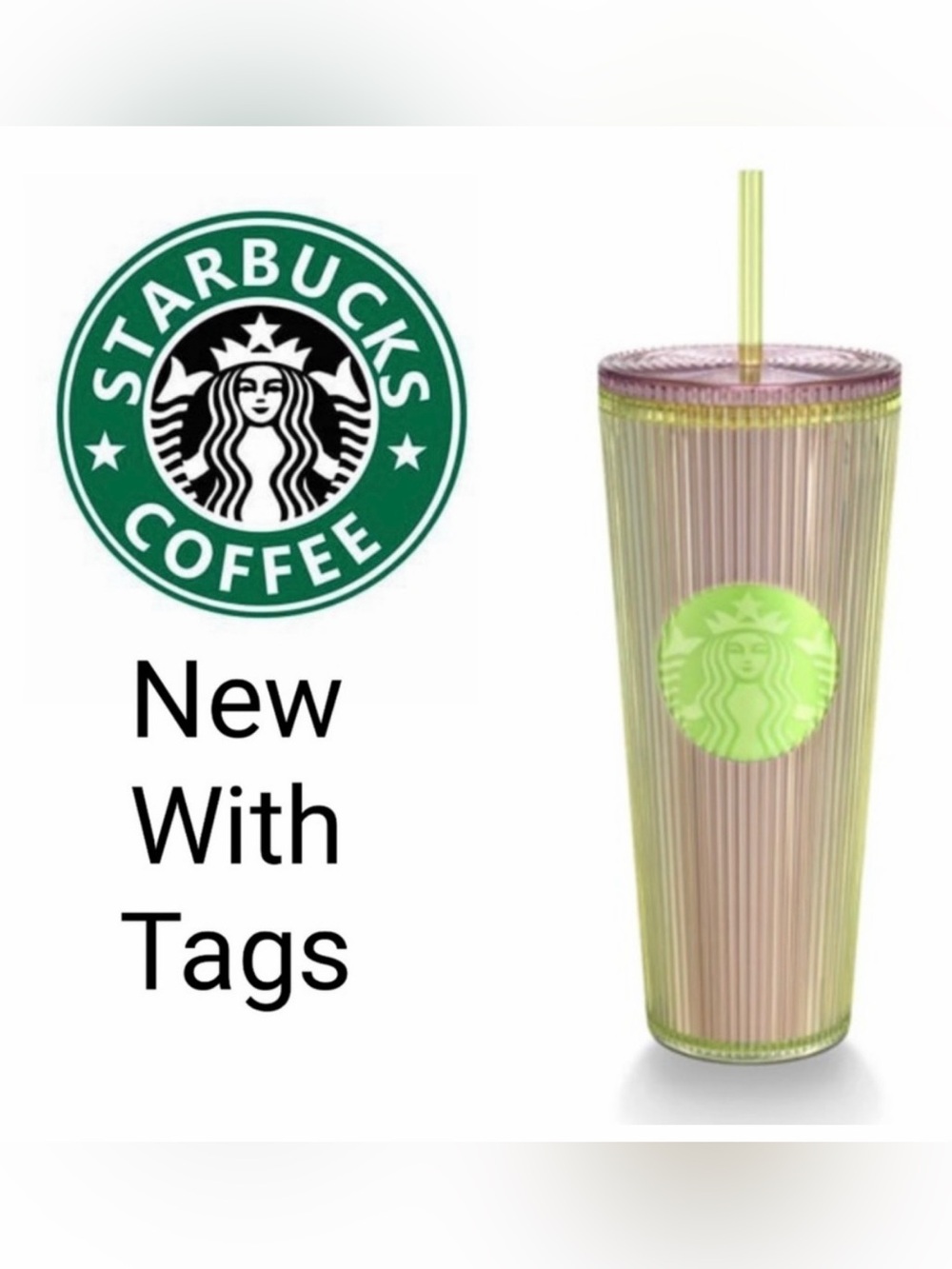 NWT STARBUCKS Apple & Lilac Cold Cup Tumbler Venti 24oz.